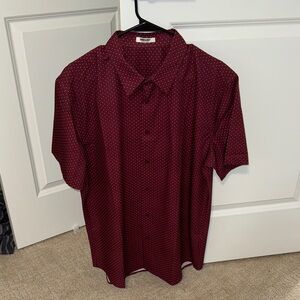 Croft & Barrow Men's Dark Red Polka Dot Shirt